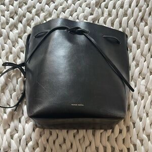 Mansur Gavriel Bucket Bag, Black with Navy interior